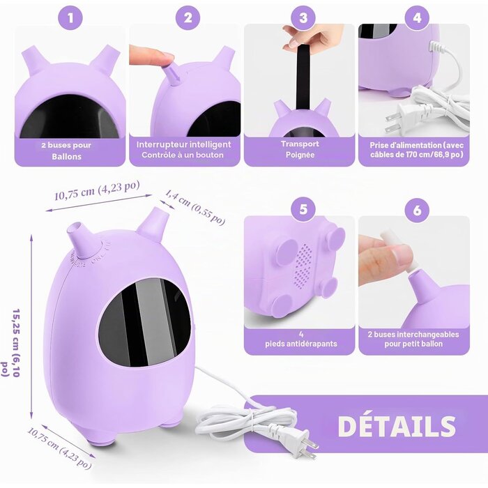 Pompe à ballons électrique 600W - Double buse - Jusqu'à -59%