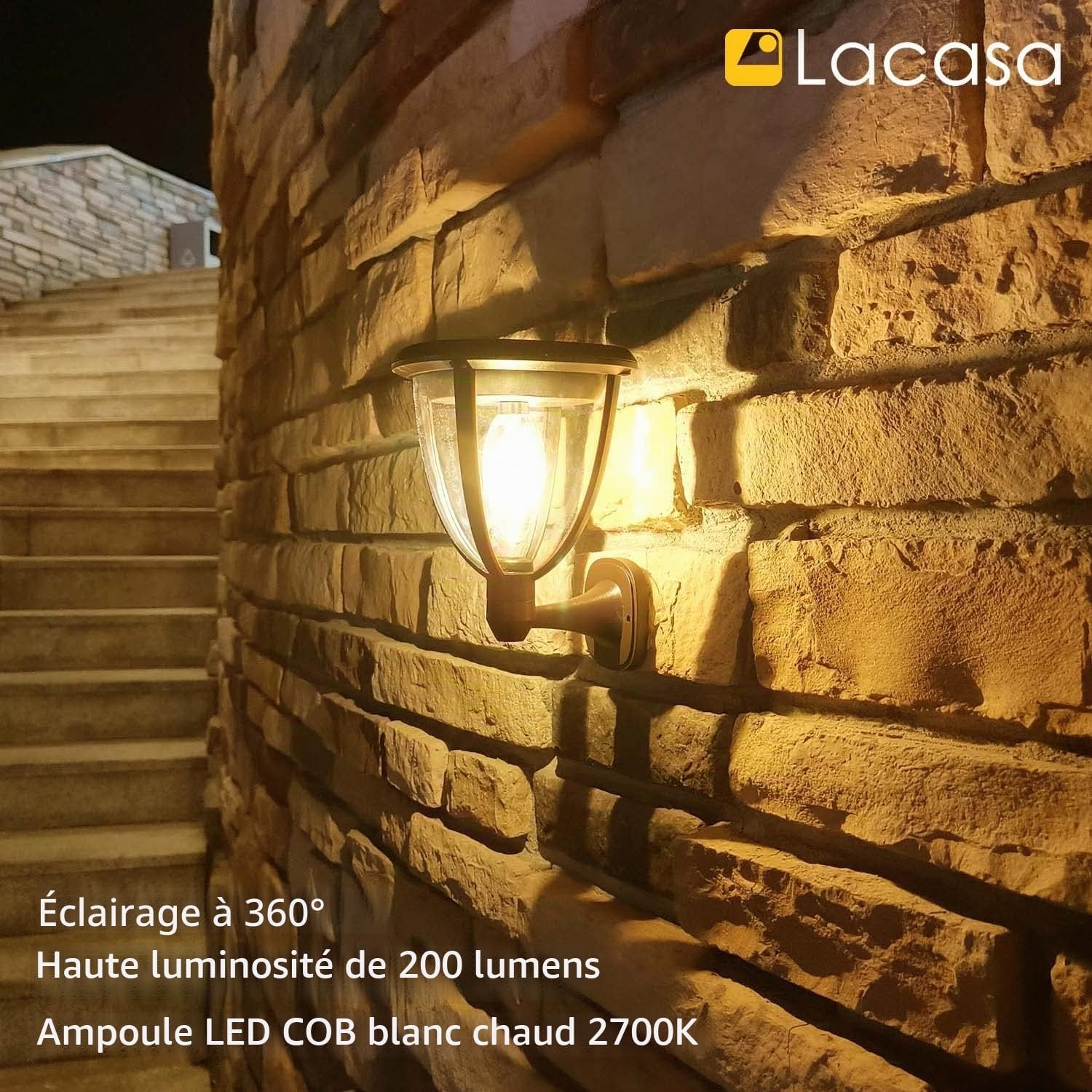 Lot de 2 Lampes Solaires Murales LED - Jusqu'à 61% de réduction