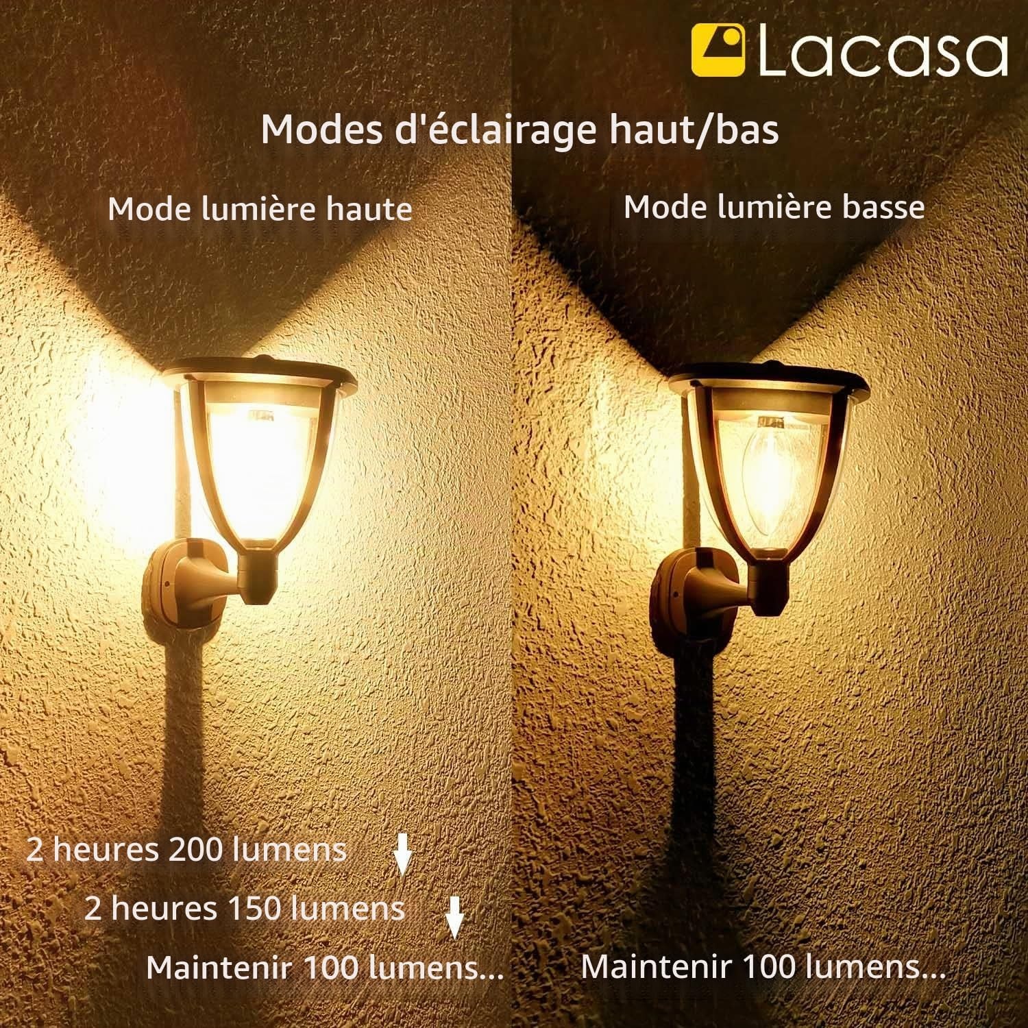 Lot de 2 Lampes Solaires Murales LED - Jusqu'à 61% de réduction