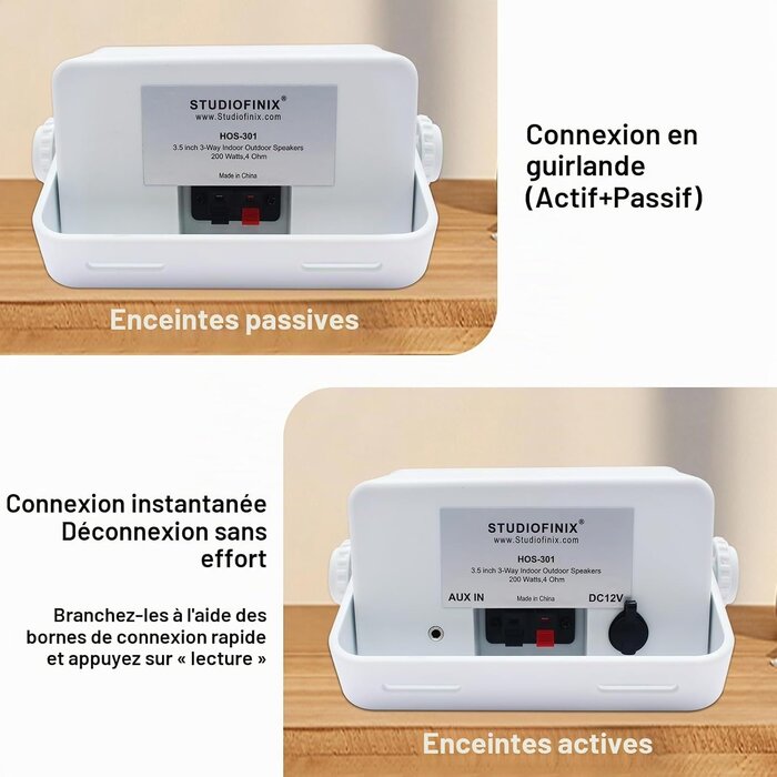 Paire d'enceintes extérieur 200W Bluetooth 5.3 - Jusqu'à -61% sur l'outlet