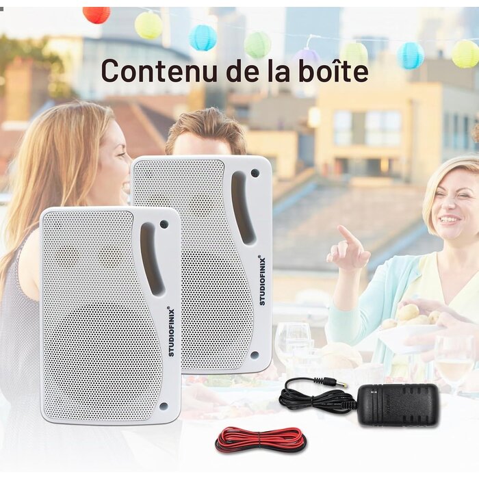 Paire d'enceintes extérieur 200W Bluetooth 5.3 - Jusqu'à -61% sur l'outlet