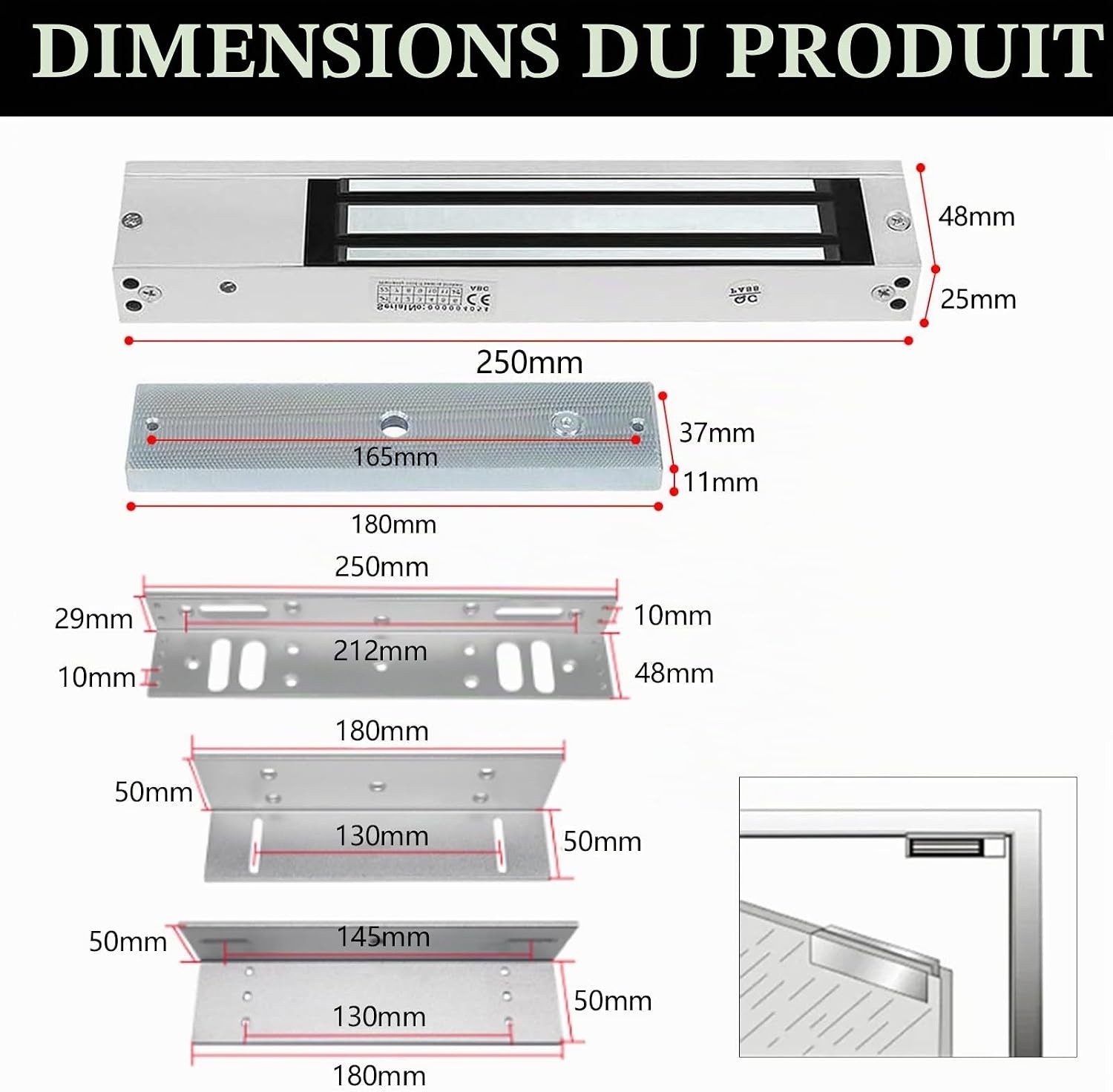 Électroaimant de verrouillage 280kg - Jusqu'à -62% sur votre sécurité