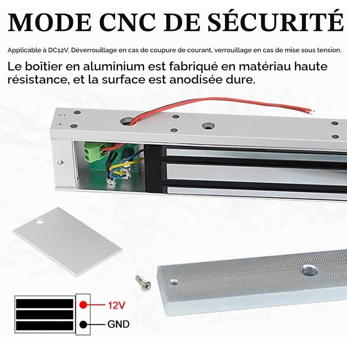 Électroaimant de verrouillage 280kg - Jusqu'à -62% sur votre sécurité