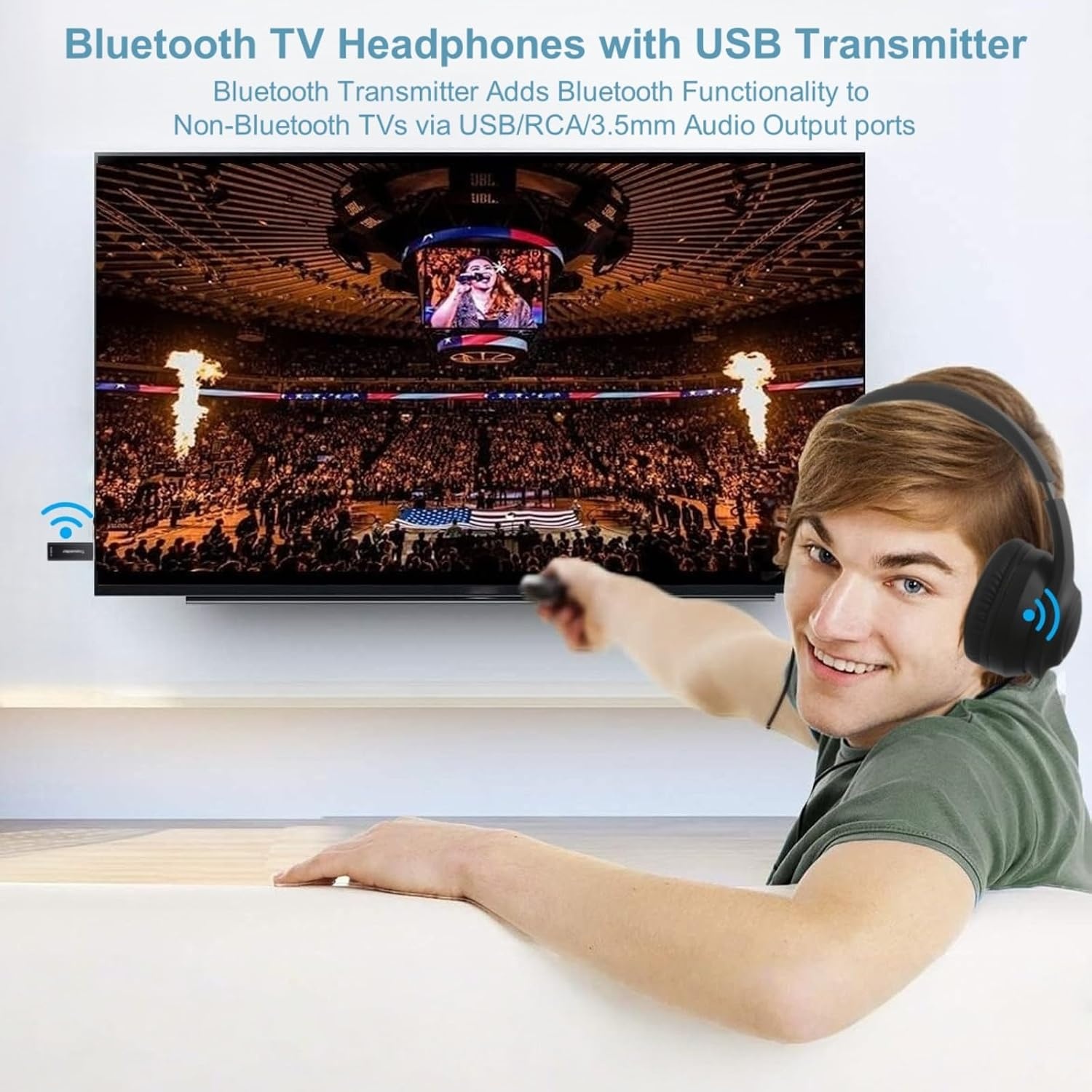 Casque TV sans fil avec ANC et émetteur - Jusqu'à 60% de réduction