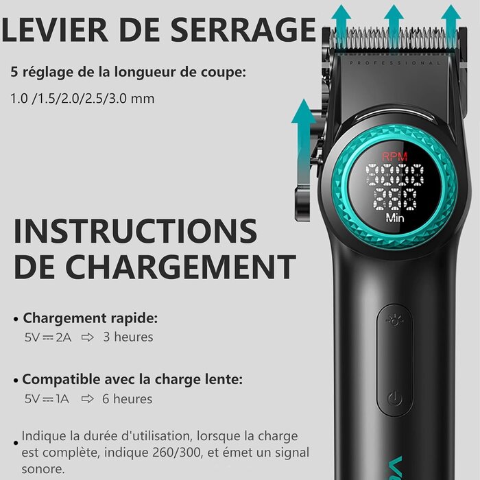 Tondeuse Pro Sans Fil 9000 RPM - Jusqu'à -34% sur vos modèles préférés
