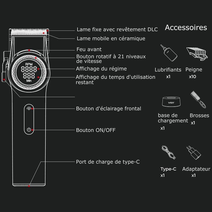Tondeuse Pro Sans Fil 9000 RPM - Jusqu'à -34% sur vos modèles préférés