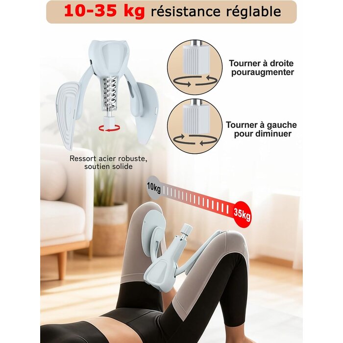 Entraîneur plancher pelvien et adducteurs - Résistance 10-35kg - Jusqu'à -59%