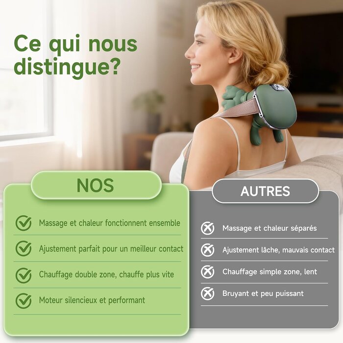Masseur cervical sans fil : soulagement profond jusqu'à -64%