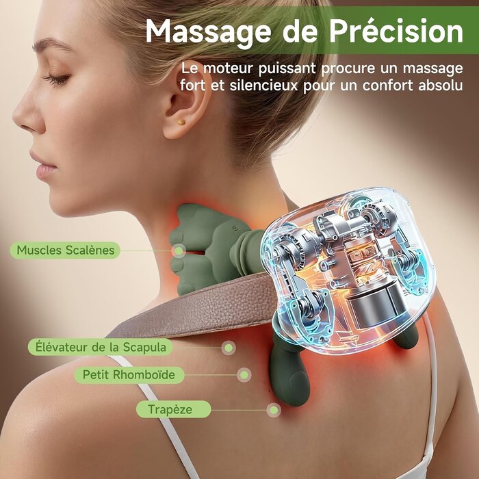Appareil de massage cervical chauffant sans fil - Jusqu'à 64% de remise