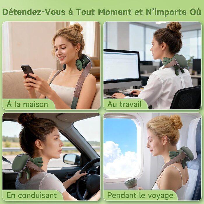 Appareil de massage cervical chauffant sans fil - Jusqu'à 64% de remise