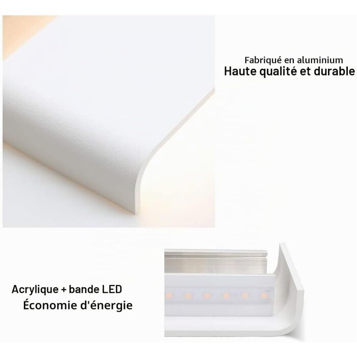 Applique Murale LED 91 cm 30W - Aluminium Blanc - Jusqu'à -59%