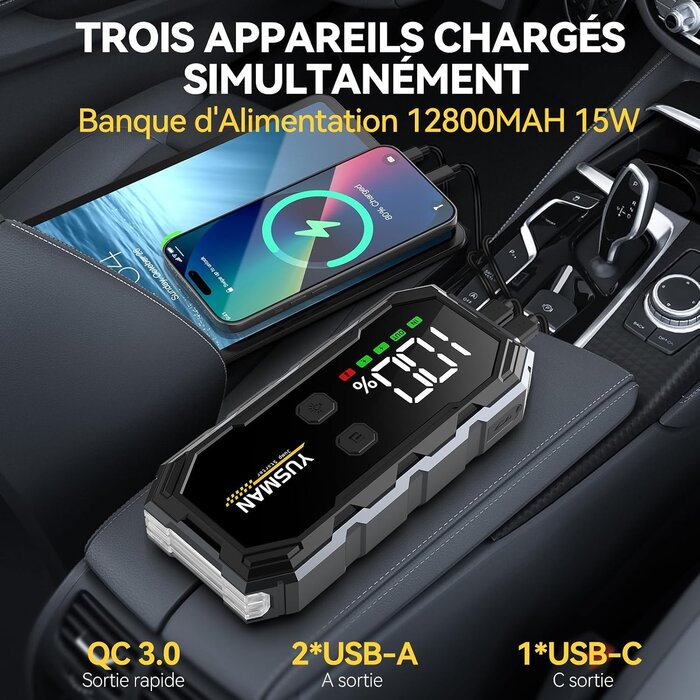 Booster de batterie 6000A avec Powerbank - Jusqu'à 32% de remise