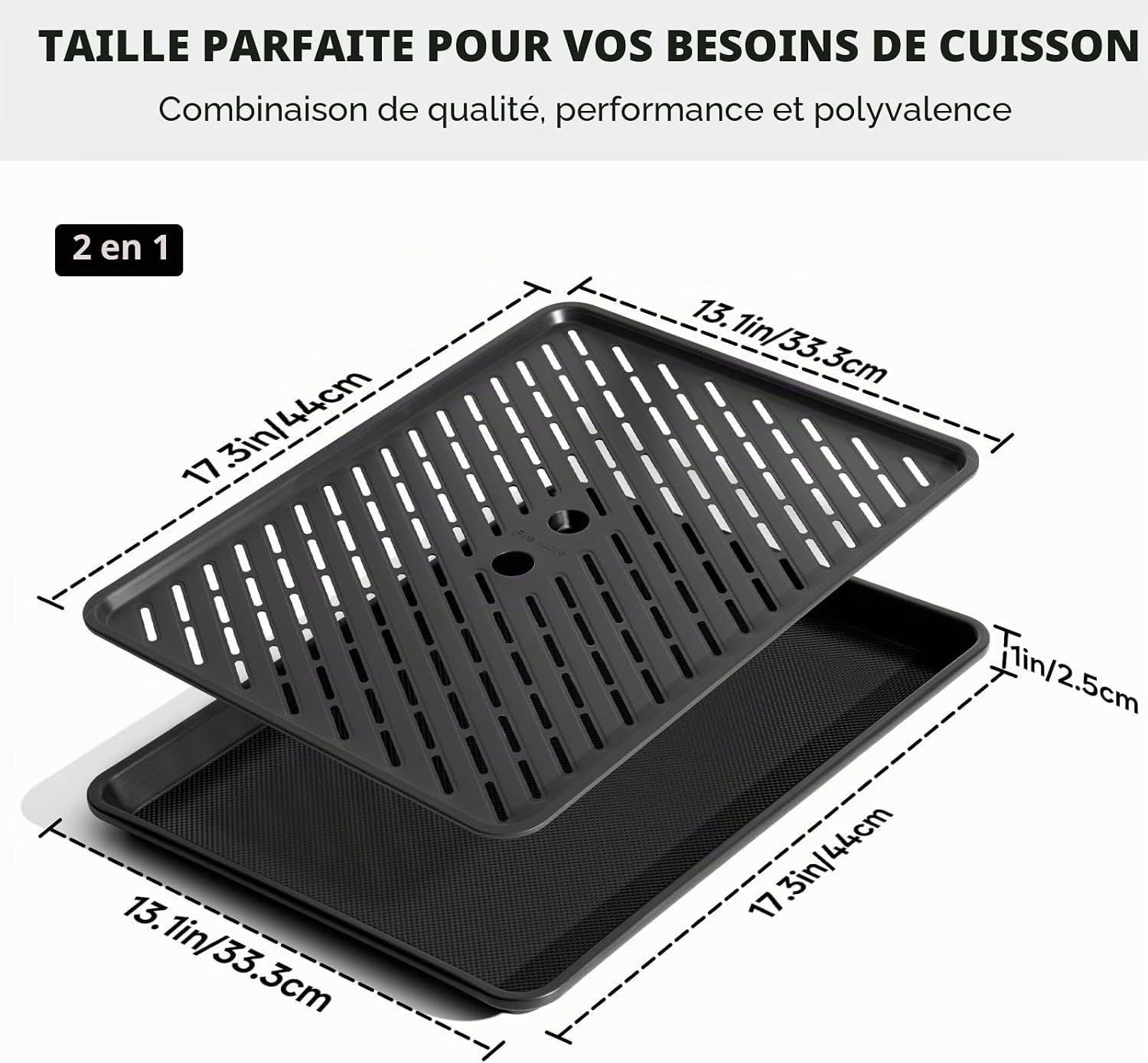Set plaque et grille de cuisson inox 44x33cm - Jusqu'à 60% de réduction