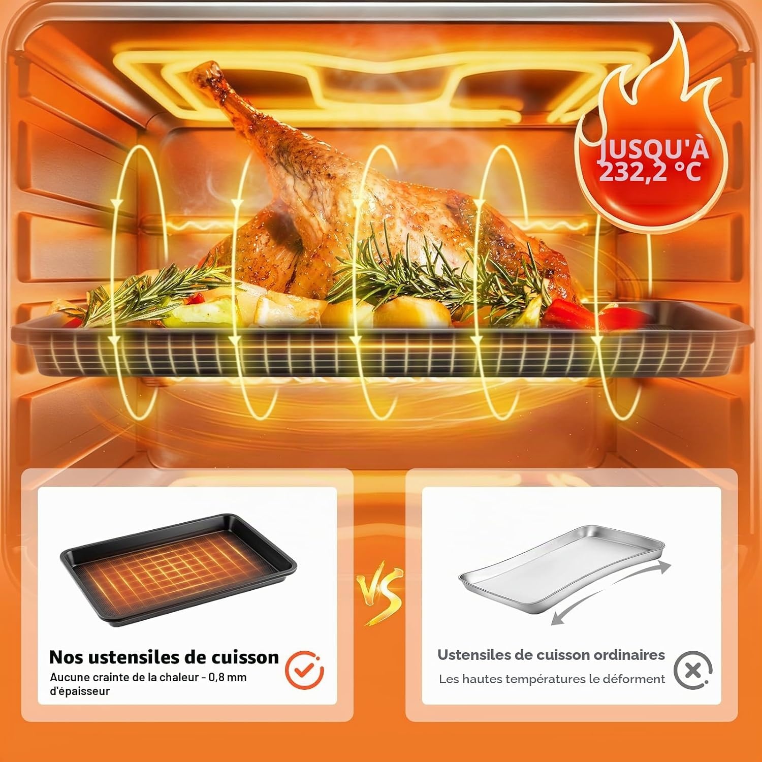 Set plaque et grille de cuisson inox 44x33cm - Jusqu'à 60% de réduction