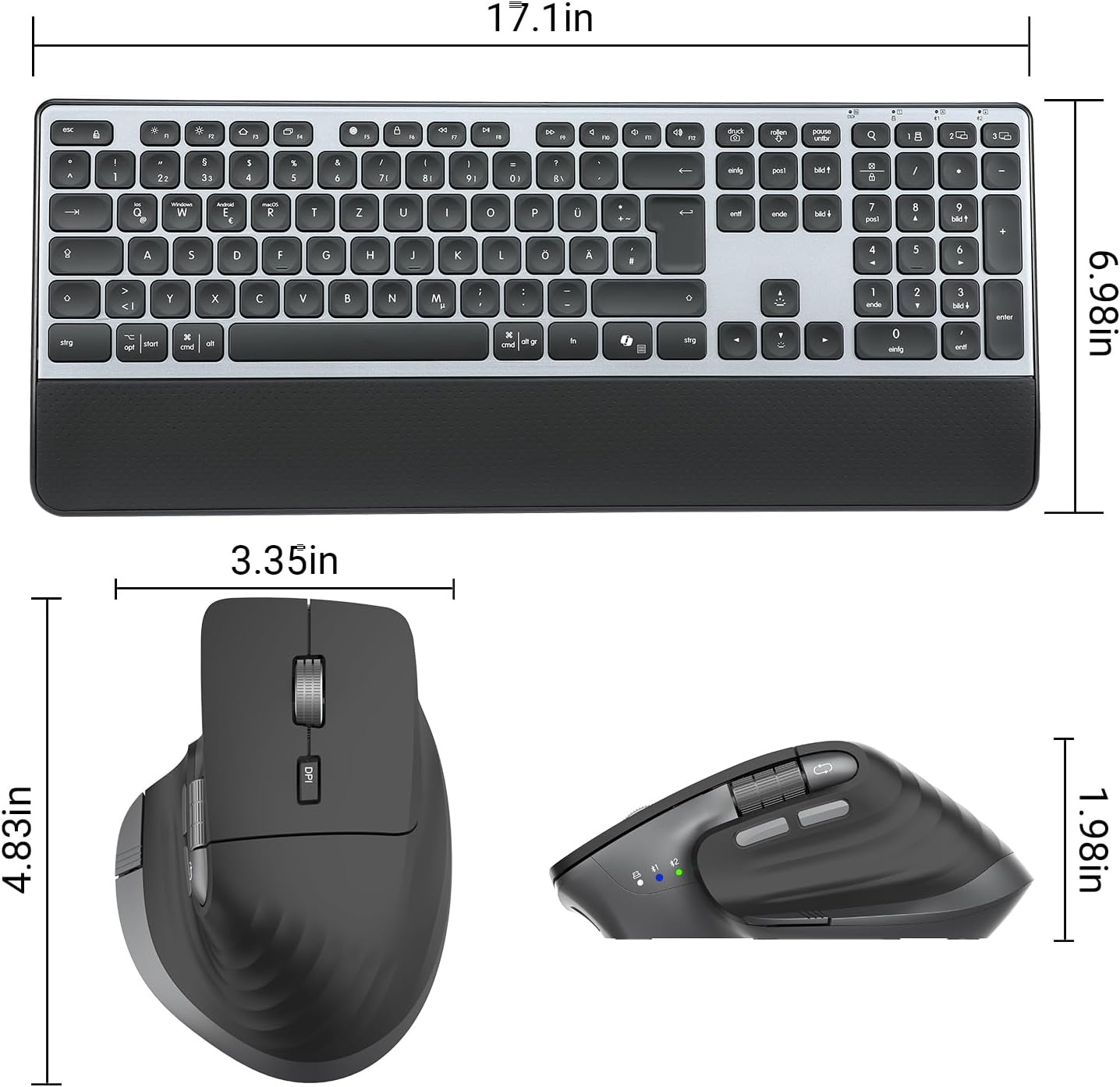 Citlla Ensemble clavier et souris sans fil ergonomique - Jusqu'à 59% de réduction