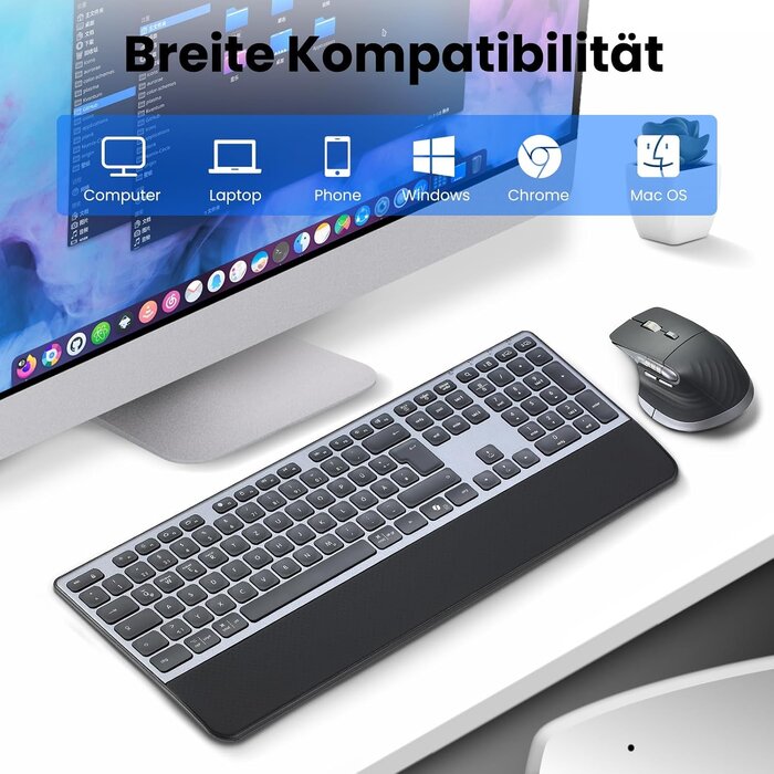 Citlla Ensemble clavier souris sans fil ergonomique QWERTZ - jusqu'à 63% de remise