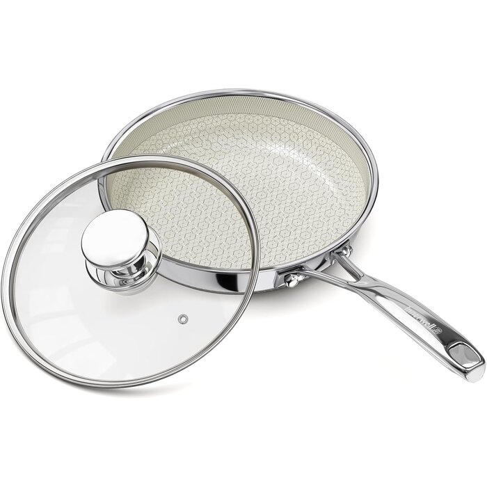 Poêle en inox 20 cm avec couvercle - Jusqu'à 62% de réduction