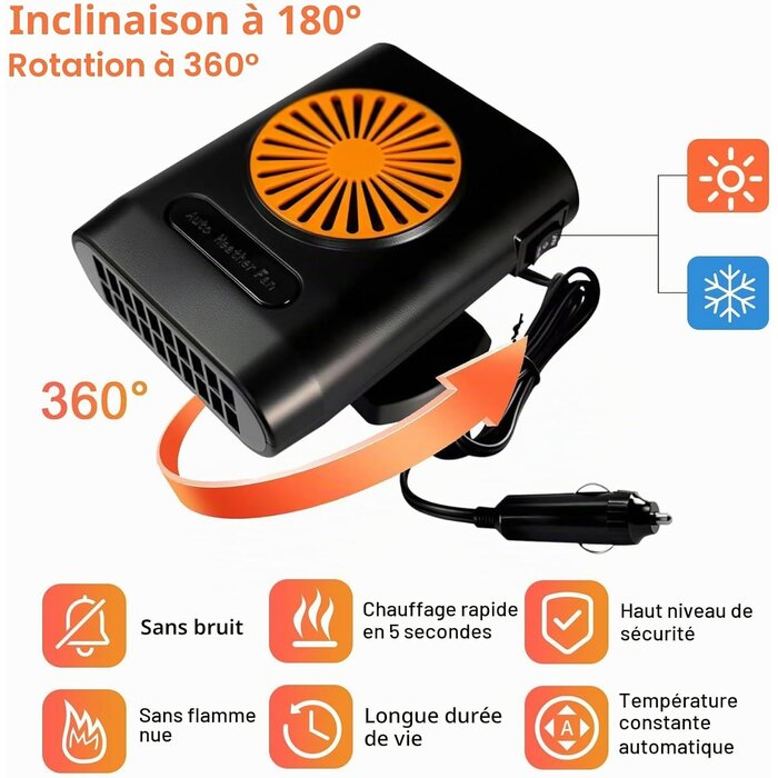Chauffage portable 12V 200W pour voiture - Jusqu'à 30% de remise