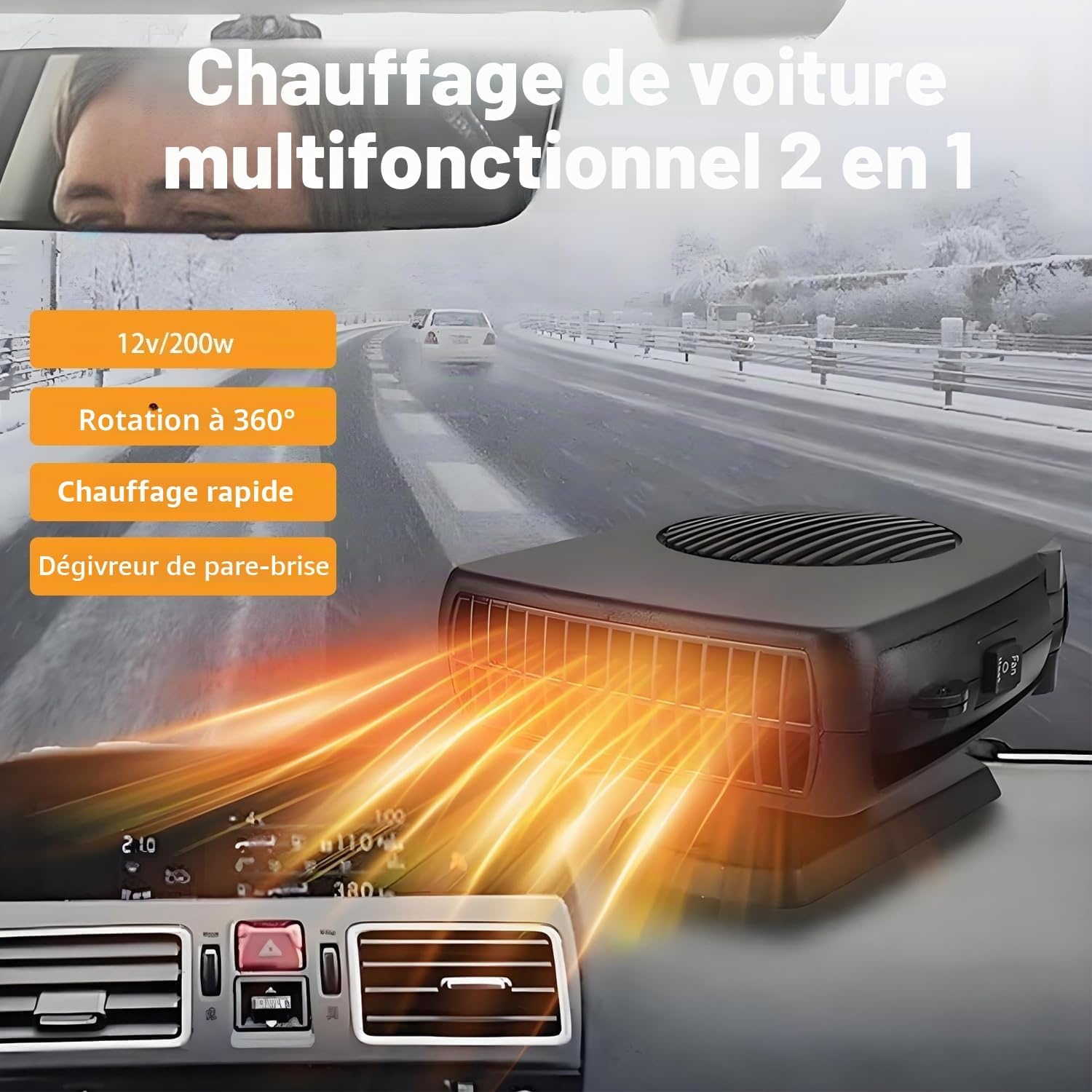 Chauffage et Dégivreur Auto 12V 200W - Jusqu'à 30% de remise