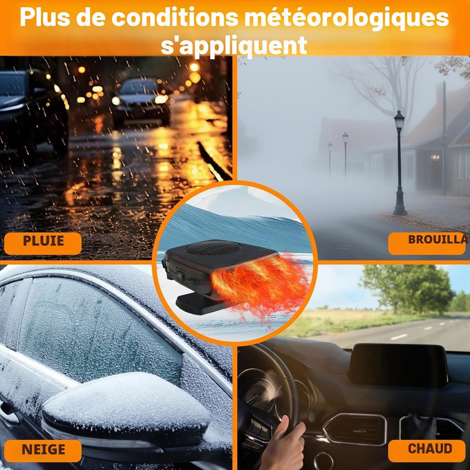 Chauffage et Dégivreur Auto 12V 200W - Jusqu'à 30% de remise