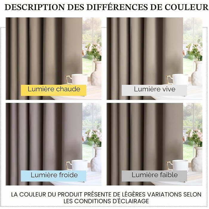 Rideaux occultants thermiques 140x280cm - Sable - Jusqu'à -33%