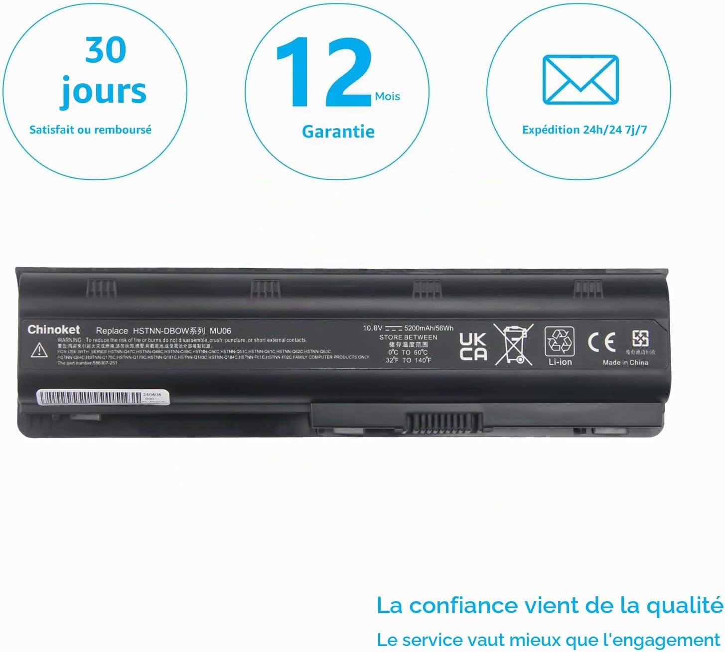 Batterie PC Portable 5200mAh - 22% de remise - État Déballé