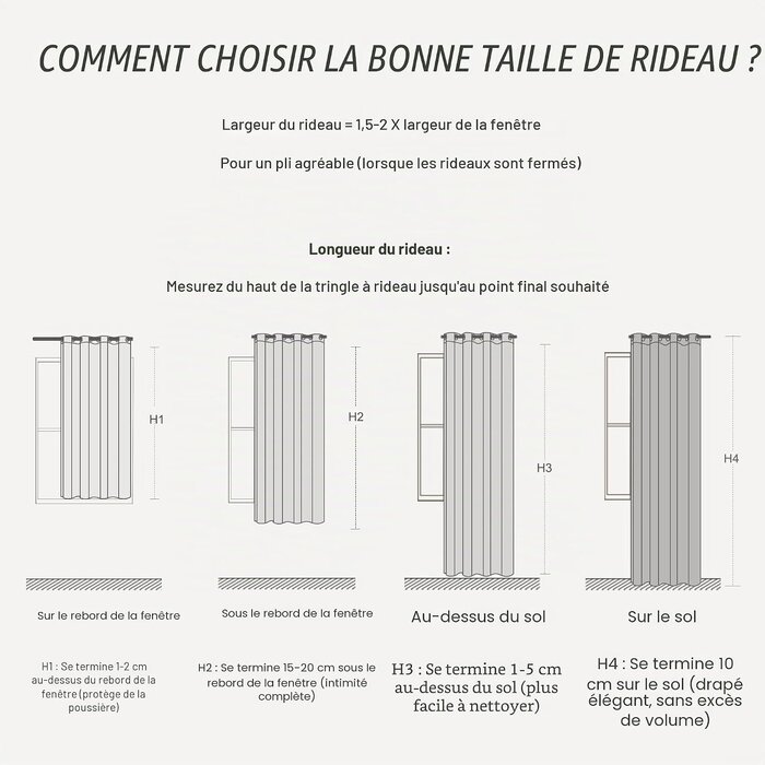 Rideaux occultants 100% sable 260x140cm - Set de 2 - Jusqu'à 34% de remise