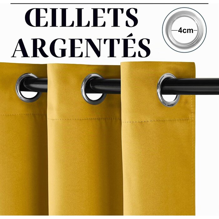 Lot de 2 rideaux occultants thermiques dorés - Jusqu'à -33%