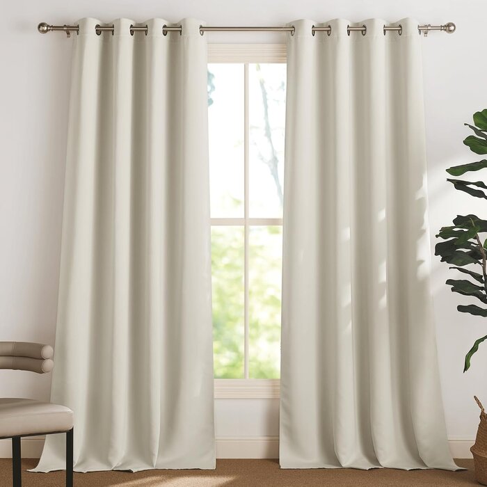 Lot de 2 rideaux occultants thermiques beige - Jusqu'à -33%