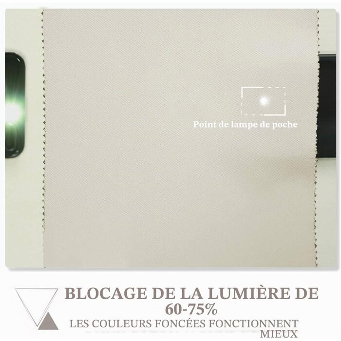 Lot de 2 rideaux occultants thermiques beige - Jusqu'à -33%