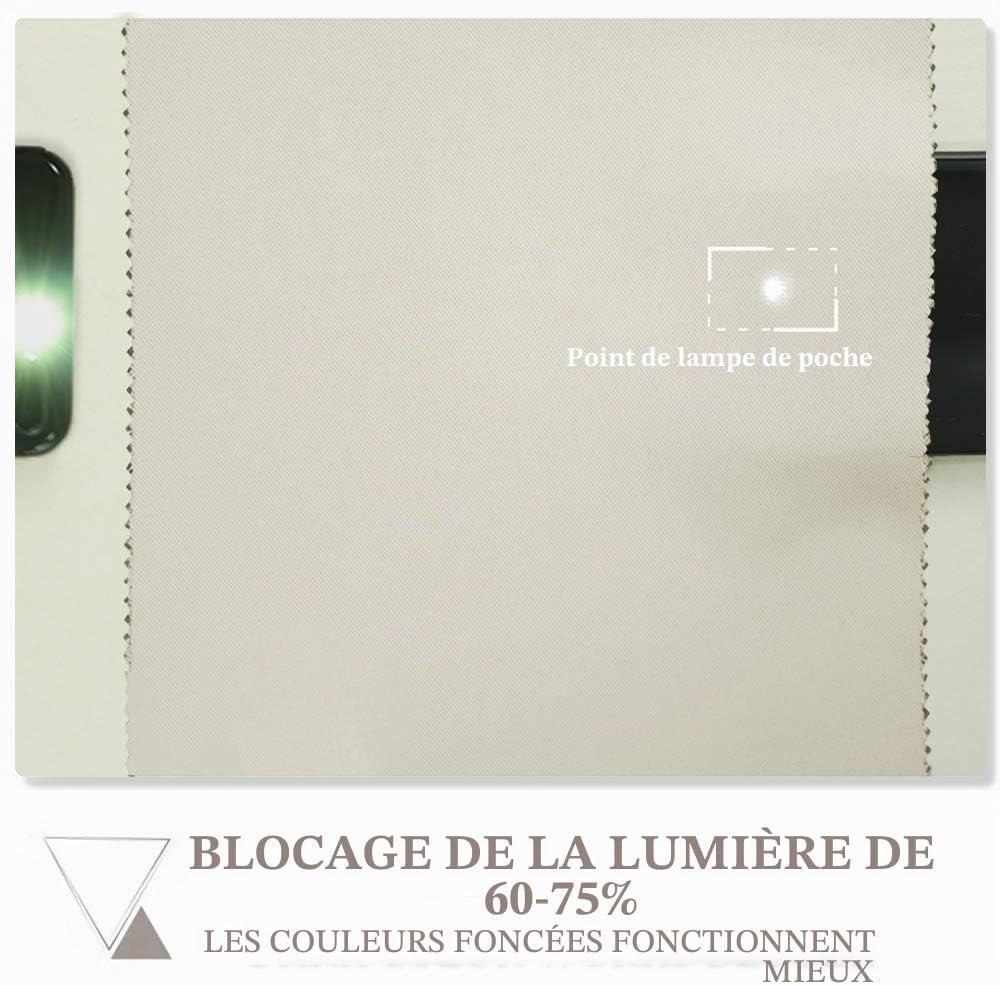 Lot de 2 rideaux occultants thermiques beige - Jusqu'à -33%