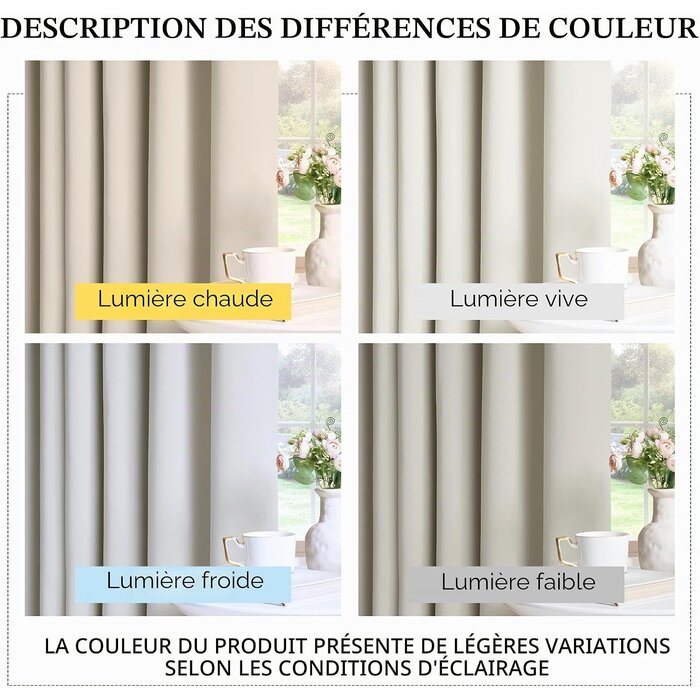 Lot de 2 rideaux occultants thermiques beige - Jusqu'à -33%