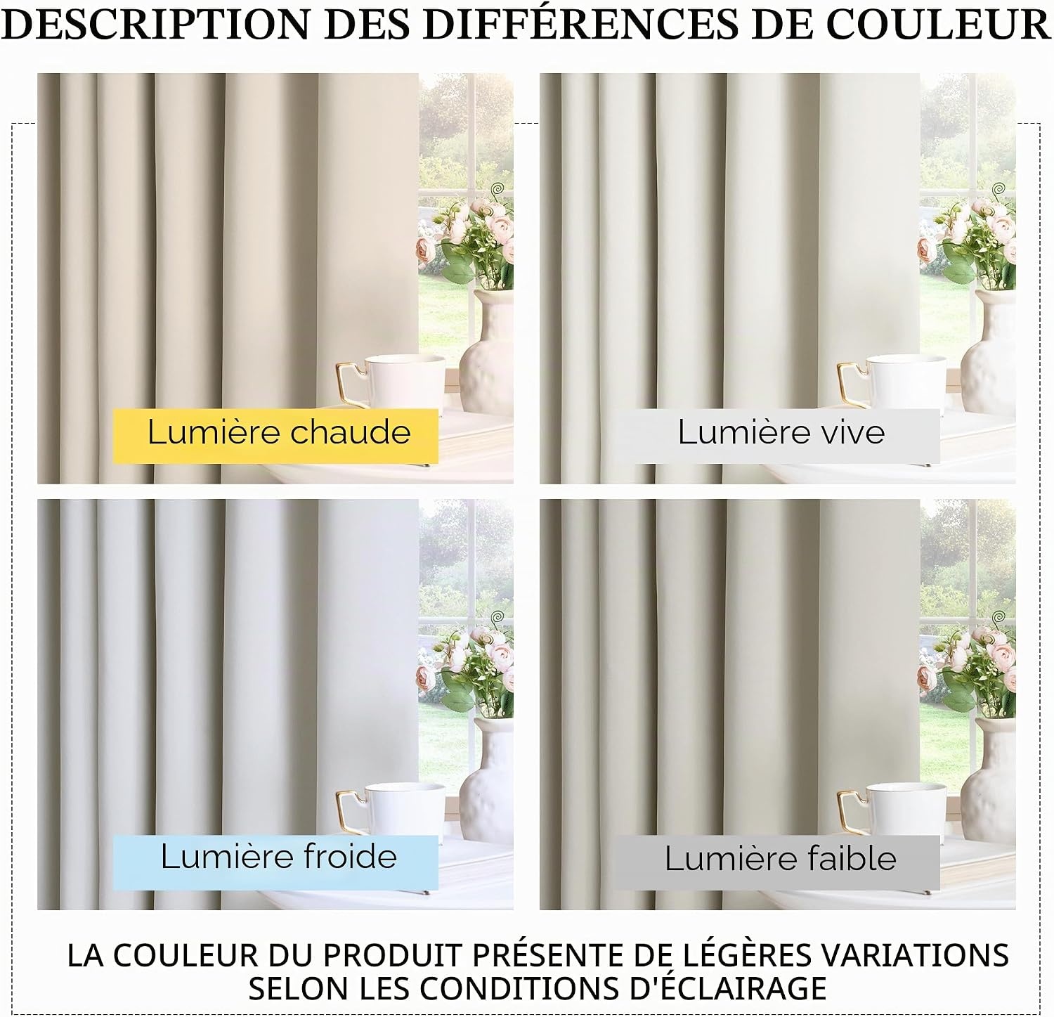 Lot de 2 rideaux occultants thermiques beige - Jusqu'à -33%