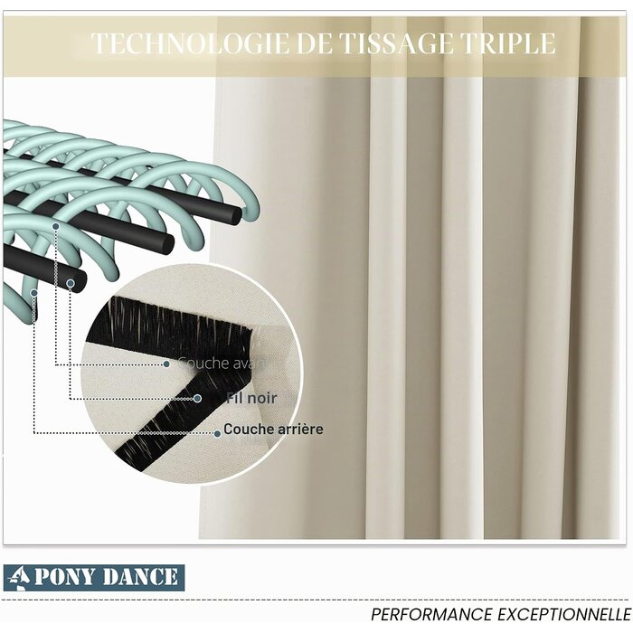 Lot de 2 rideaux occultants thermiques beige - Jusqu'à -33%