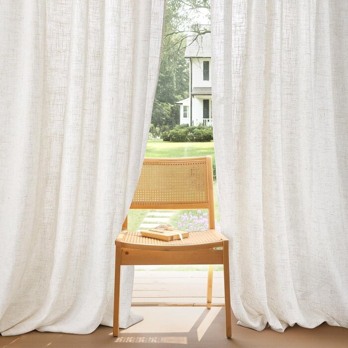 Rideau semi-transparent aspect lin 300x225cm - Jusqu'à -33%
