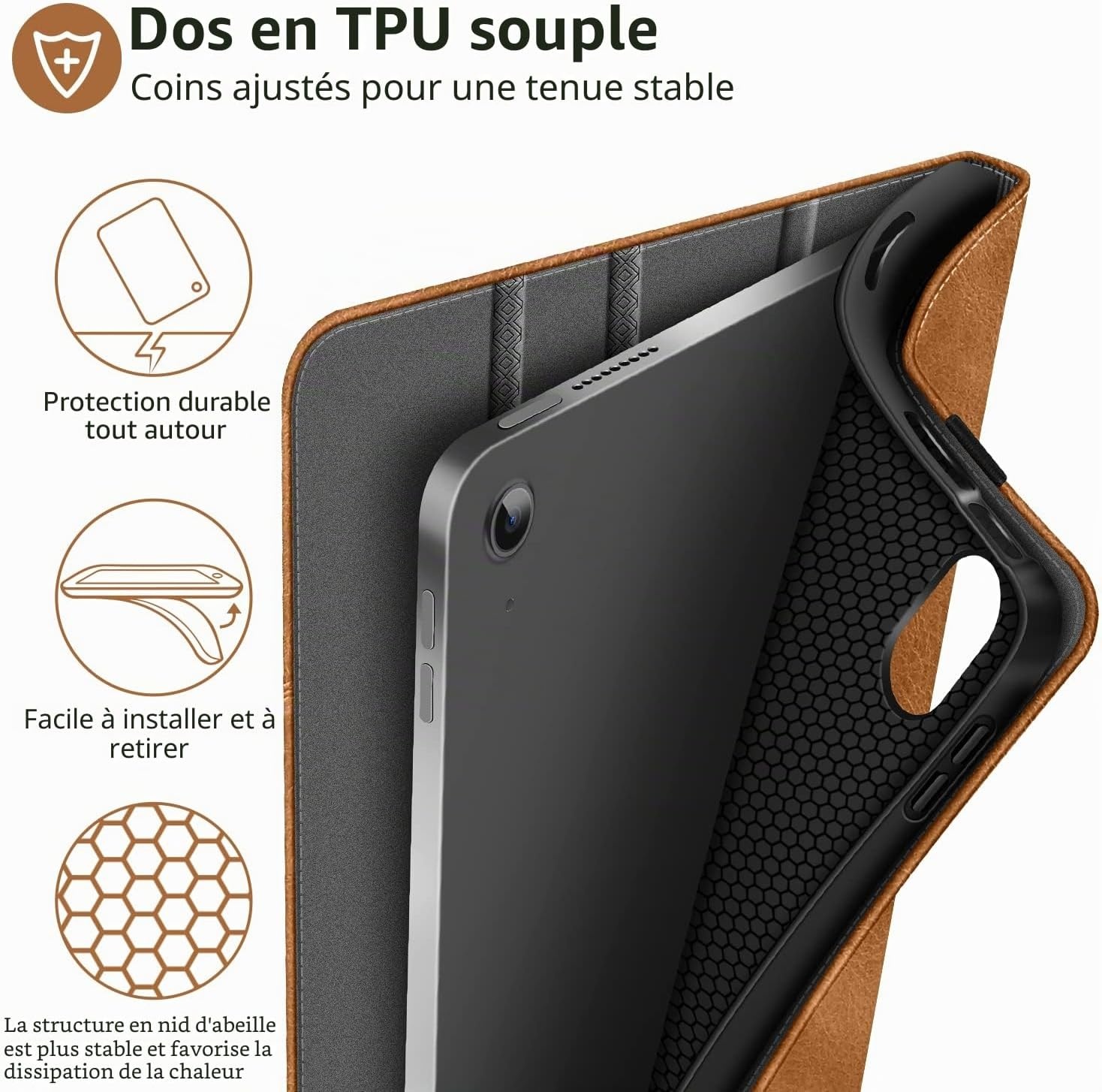 Étui pour iPad 10e génération (10,9") - Marron - Jusqu'à 58% de réduction