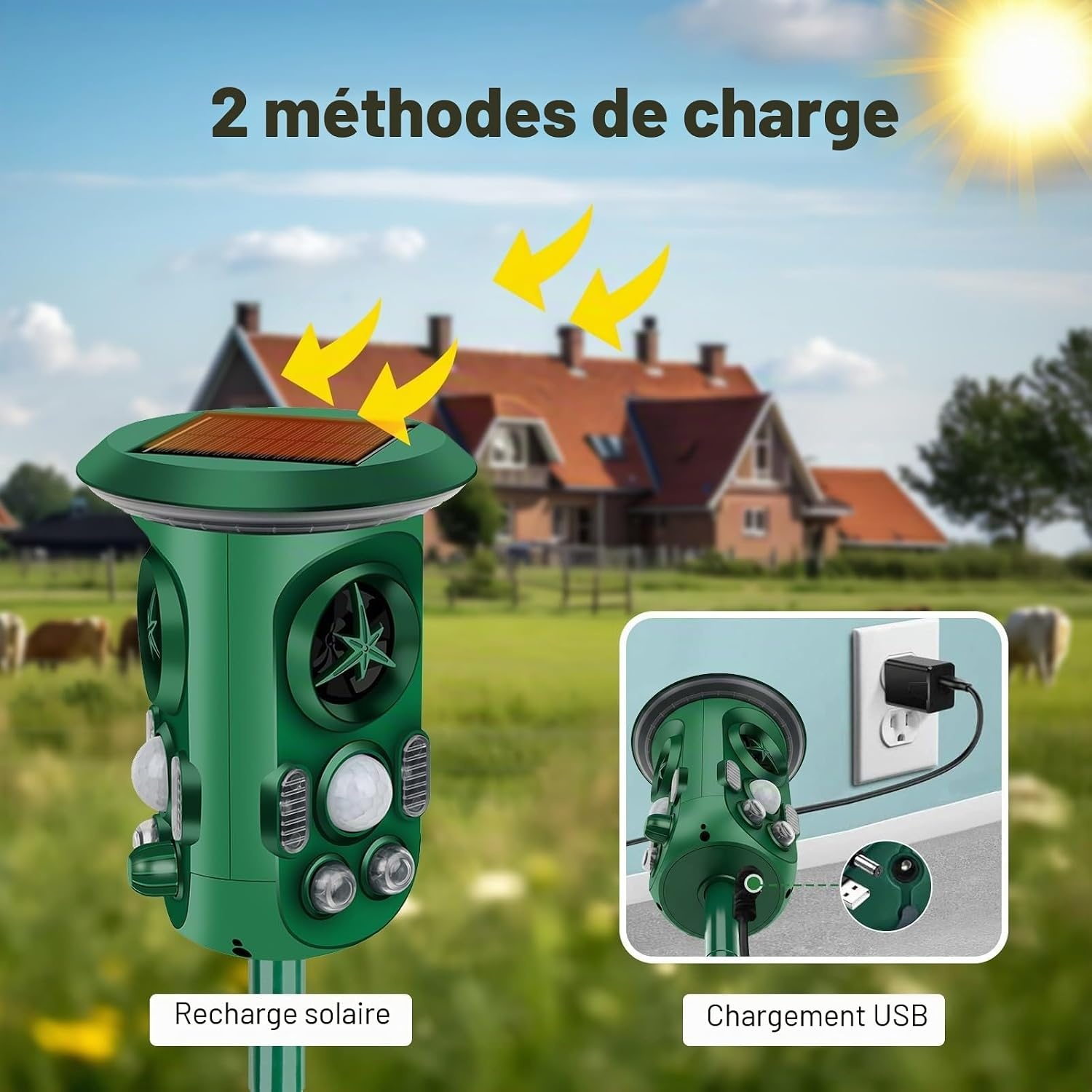 Répulsif ultrasons 360° solaire pour jardin - Jusqu'à 62% de remise