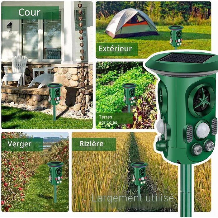Répulsif ultrasons 360° solaire pour jardin - Jusqu'à 62% de remise