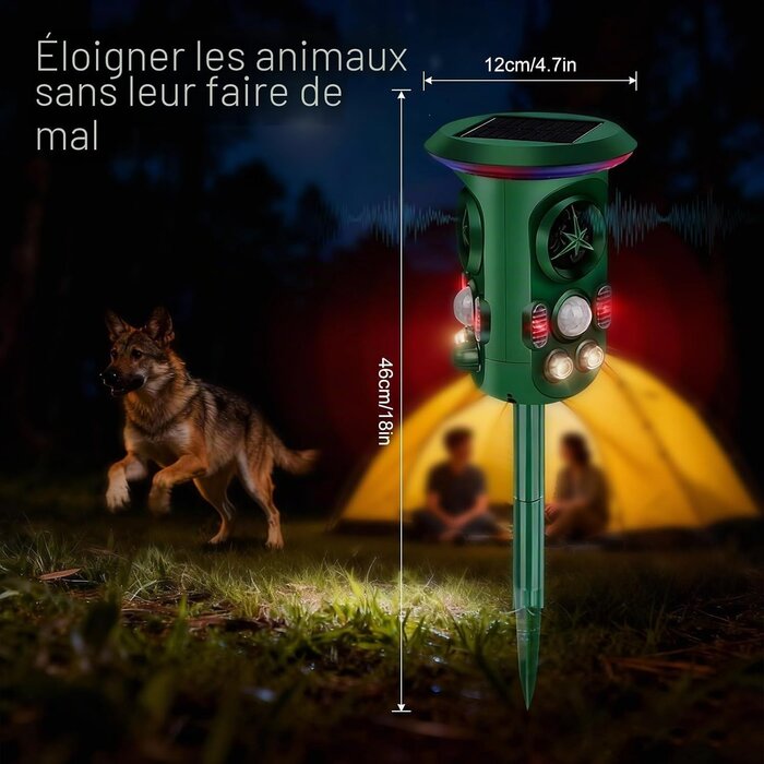 Répulsif ultrasons 360° solaire pour jardin - Jusqu'à 62% de remise