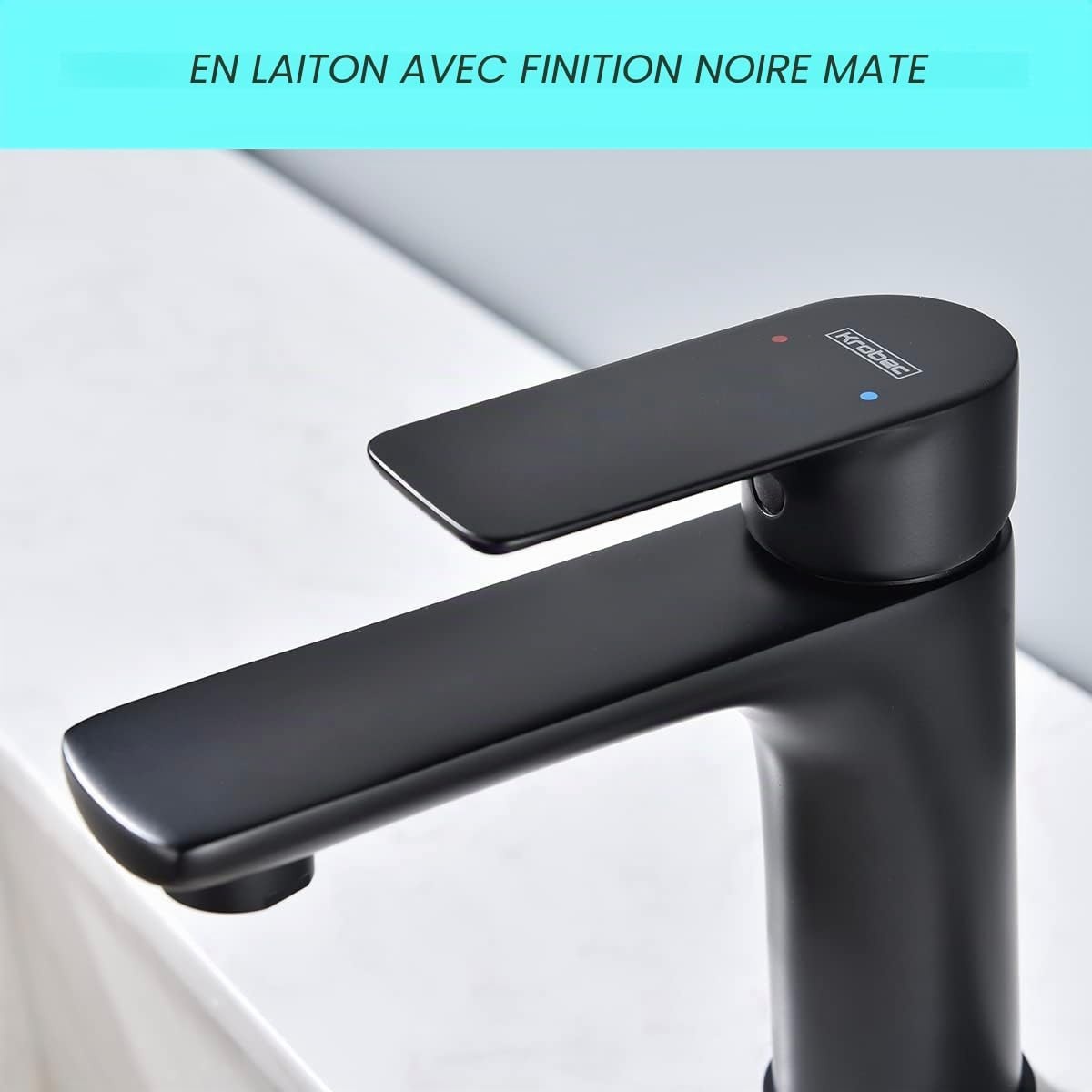 Mitigeur Lavabo Laiton Noir Mat - Design Moderne - Jusqu'à -62%