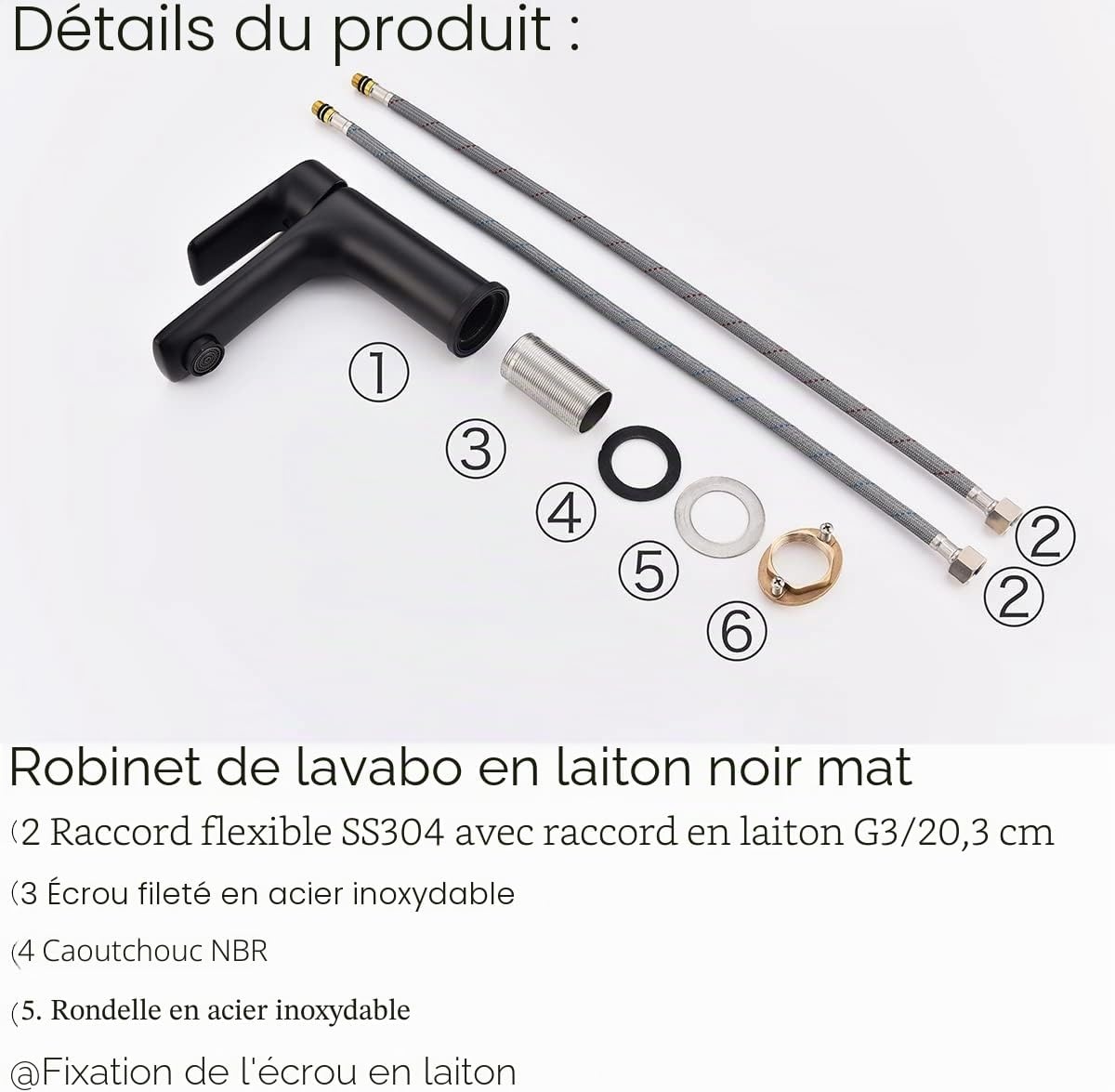 Mitigeur Lavabo Laiton Noir Mat - Design Moderne - Jusqu'à -62%