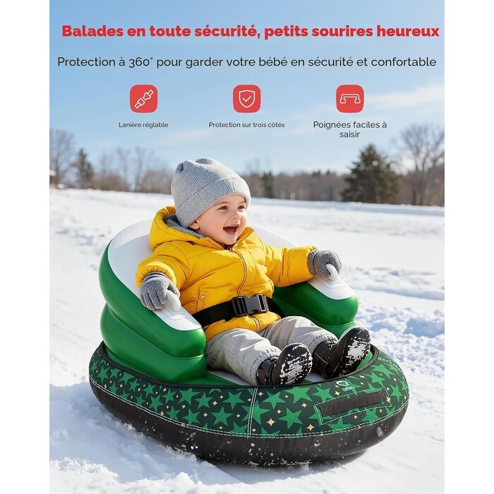 Luge gonflable verte pour enfant - Jusqu'à 59% de réduction