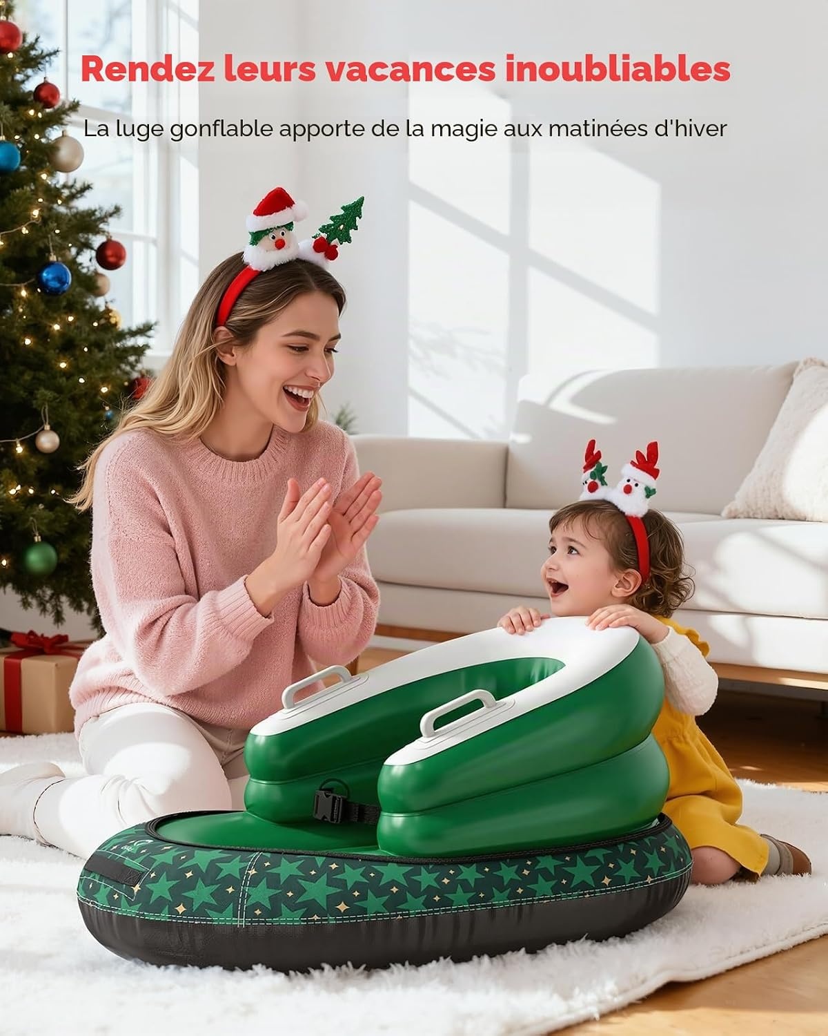 Luge gonflable verte pour enfant - Jusqu'à 59% de réduction