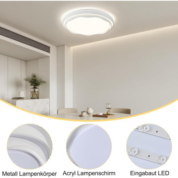 Plafonnier LED rond 49cm floral - Jusqu'à 56% de réduction