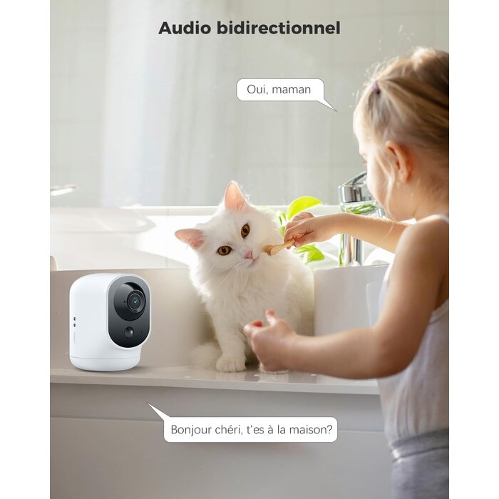 Caméra de surveillance 2K sans fil - Jusqu'à -62% sur votre sécurité