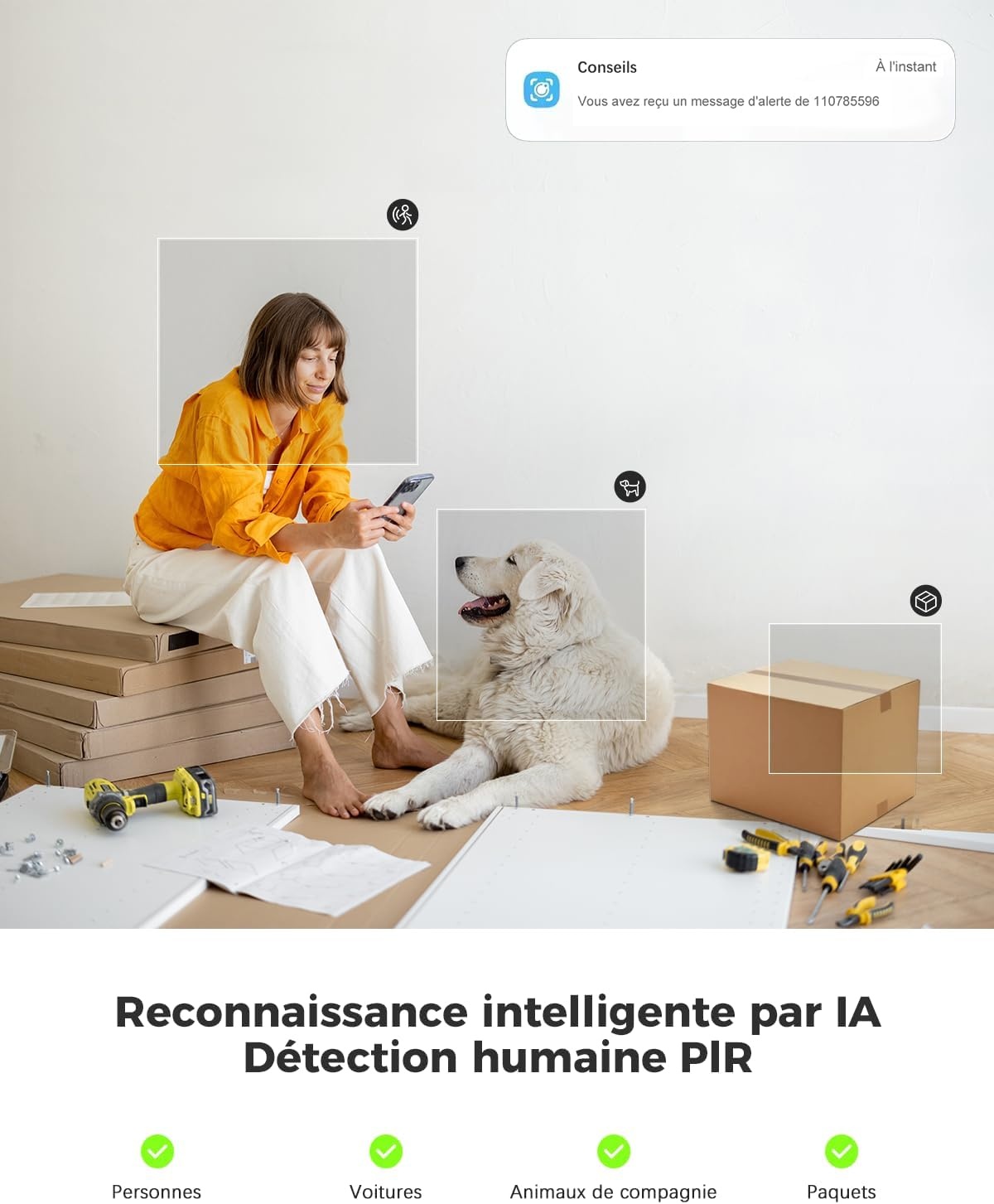 Caméra de surveillance 2K sans fil - Jusqu'à -62% sur votre sécurité