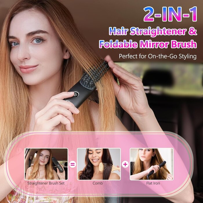 Brosse lissante sans fil avec miroir - Jusqu'à 57% de réduction