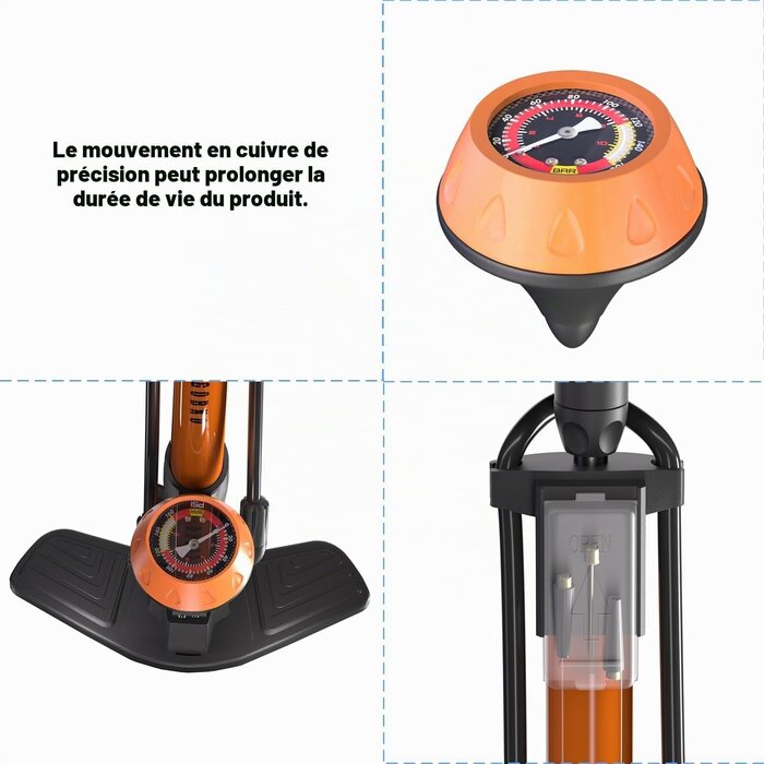 Pompe à pied haute pression 11 bars avec manomètre - Jusqu'à 59% de remise