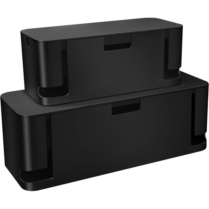 Lot de 2 boîtes range-câbles noires - Jusqu'à 63% de réduction