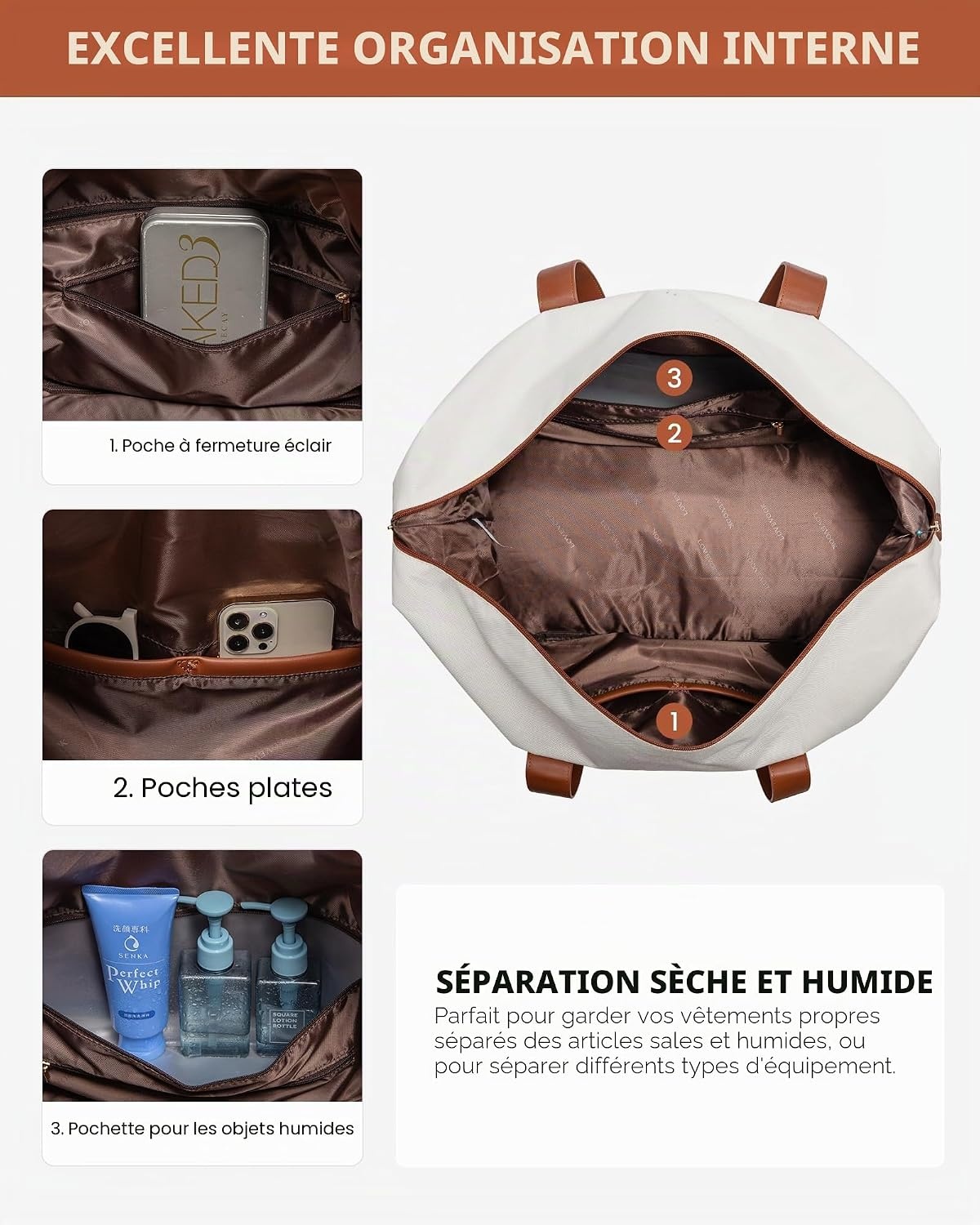 Sac de voyage weekend 56L - Bagage cabine pliable - Jusqu'à -62%